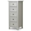 Maine 5 Drawer Tall Chest- Dove Grey