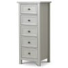 Maine 5 Drawer Tall Chest Dove Grey