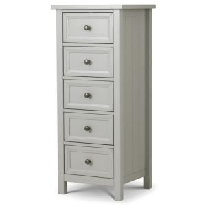 Maine 5 Drawer Tall Chest Dove Grey