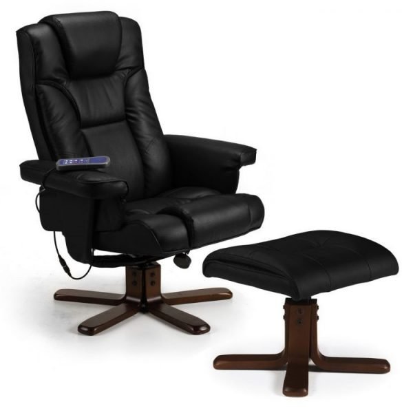 Malmo Massage Recliner Stool Black 2