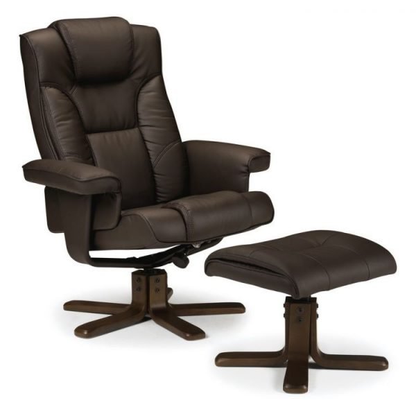 Malmo Swivel Recliner Stool Brown