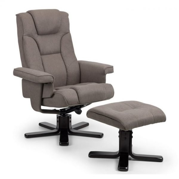 Malmo Swivel Recliner Stool Grey