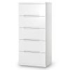 Manhattan 5 Drawer Narrow Chest White