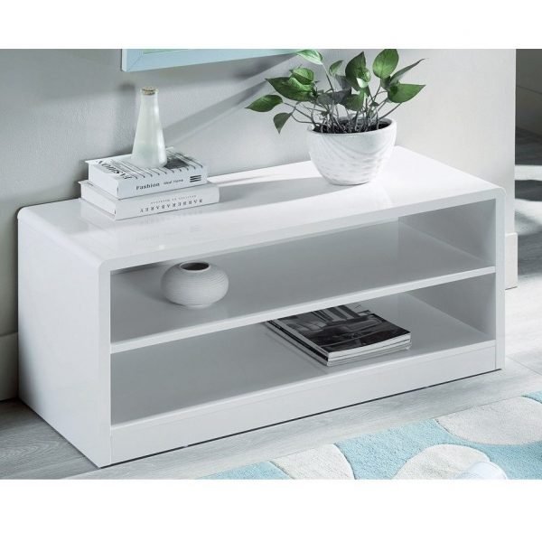 Manhattan High Gloss White Compact Tv Unit