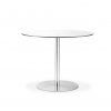 Milan Round Glass Brushed Steel Pedestal Table