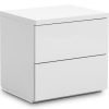 Monaco 2 Drawer Bedside White Gloss