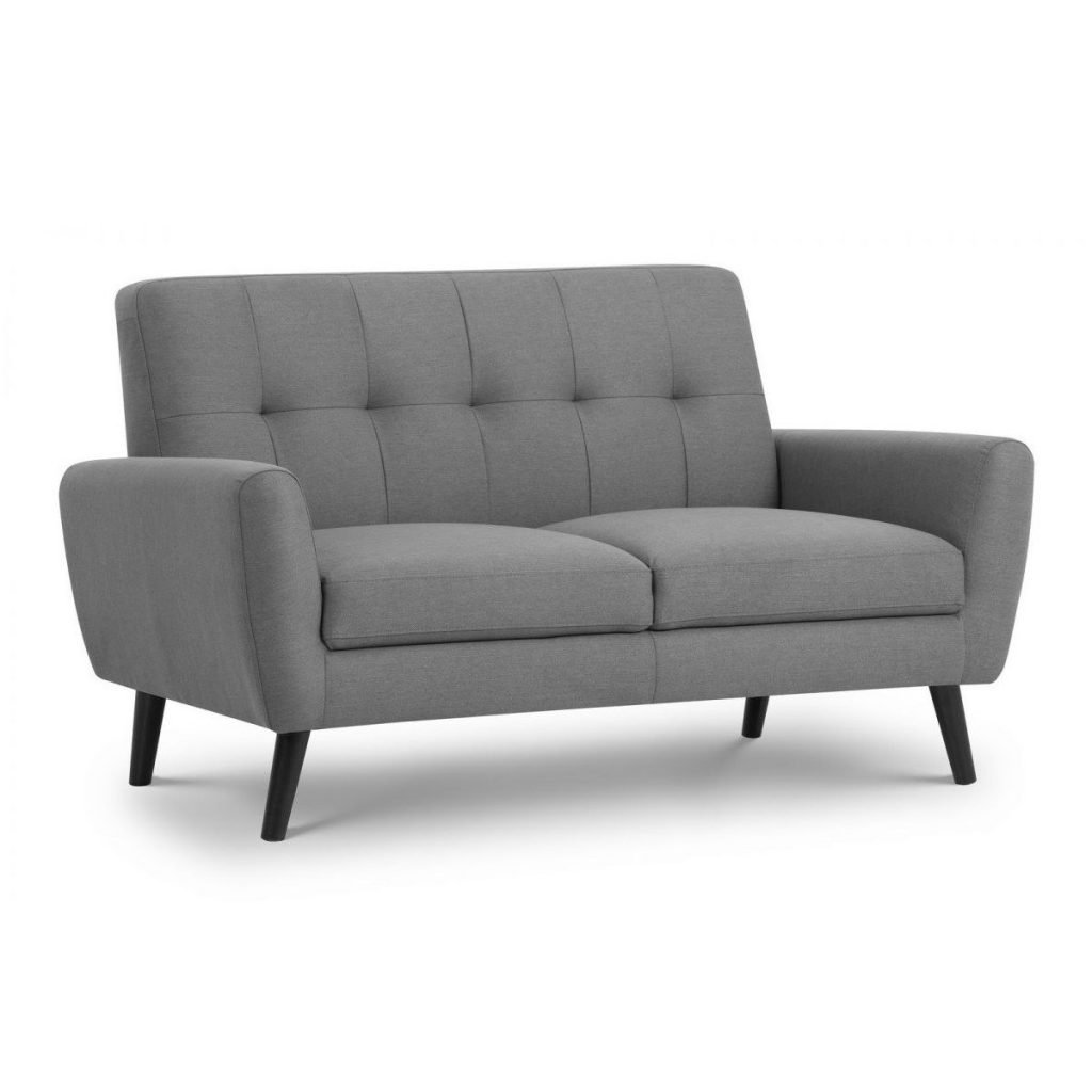 Ideas for Small Living Rooms in the UK 2 Monza 2 Seater Compact Retro Sofa Grey