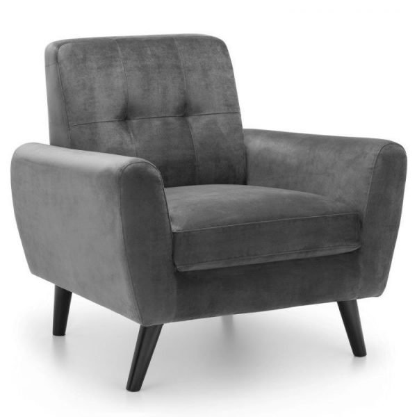 Monza Chair In Dark Grey Velvet