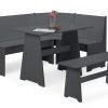 Newport Corner Dining Set Anthracite White