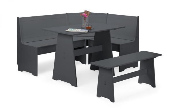 Newport Corner Dining Set Anthracite White