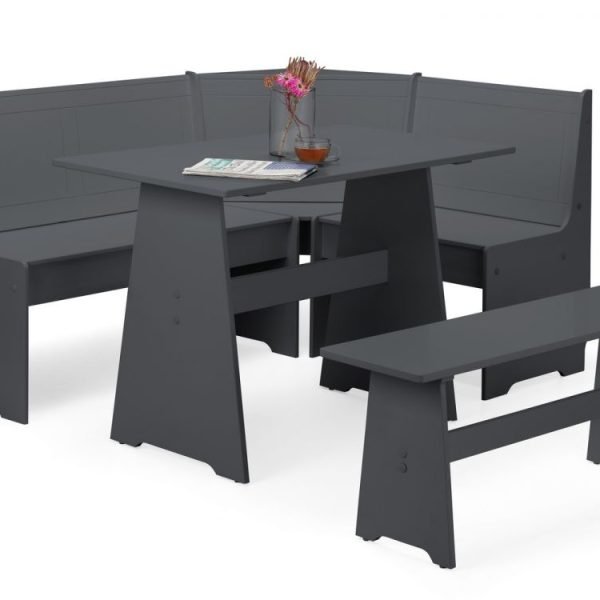 Newport Corner Dining Set Anthracite White