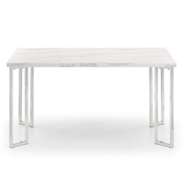 Positano Marble Chrome Dining Table