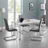 Positano Marble Chrome Dining Table room