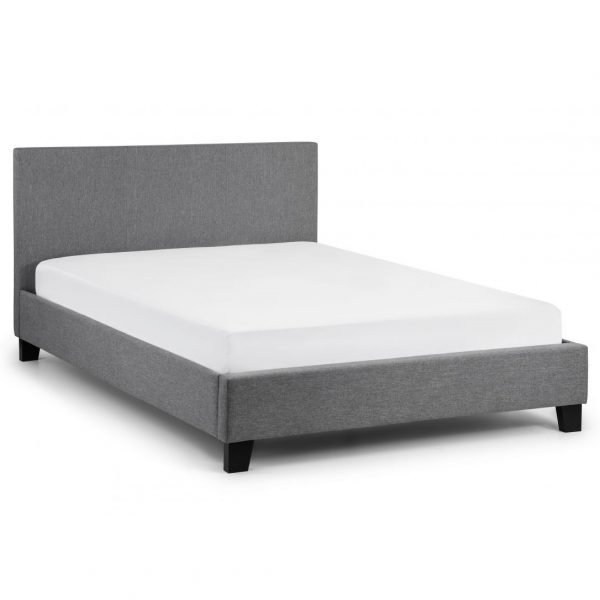 Rialto King Size Bed Light Grey Linen