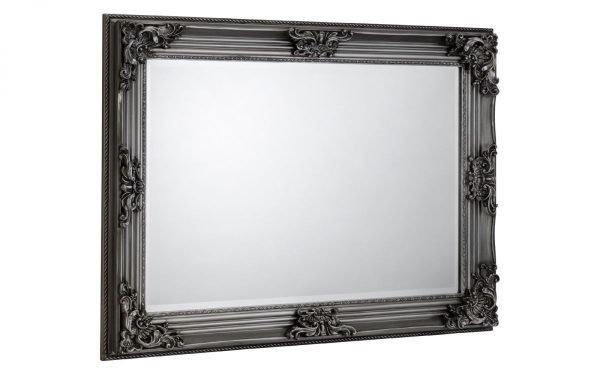 Rococo Pewter Wall Mirror White