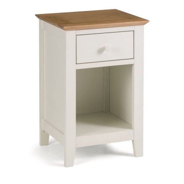 Salerno Shaker IvoryOak 1 Drawer Bedside Table