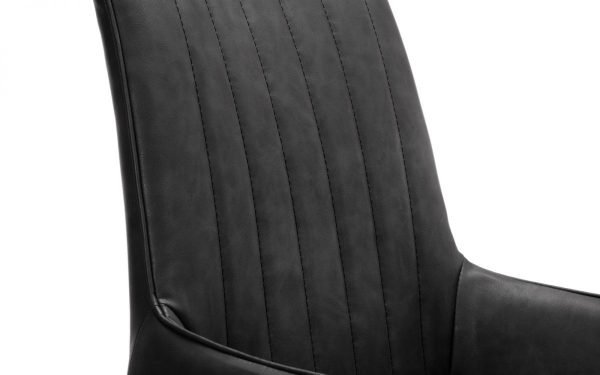 Soho Dining Chair Black Faux Leather detail