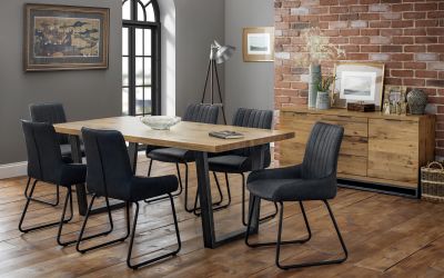 Soho Dining Chair Black Faux Leather set