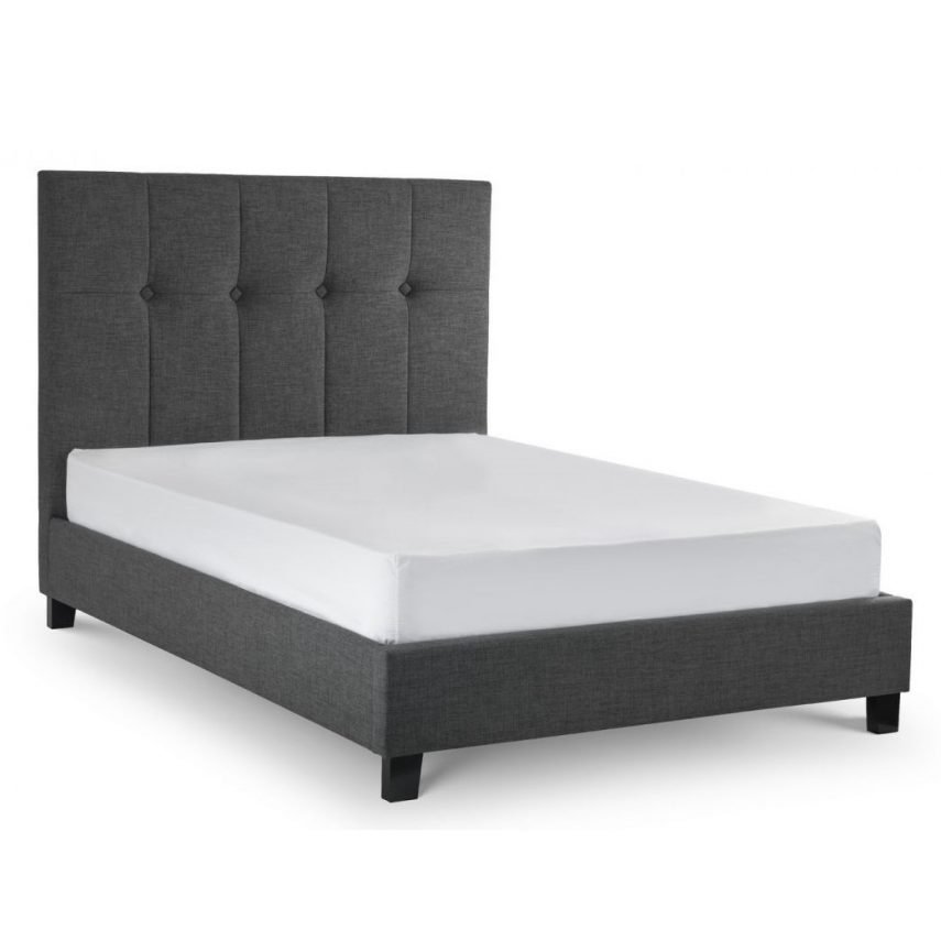 Sorrento High Headboard Double Bed Light Grey