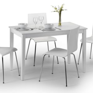 Taku Dining Table Satin White set