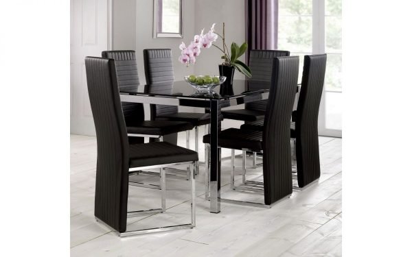 Tempo Glass Dining Table side set