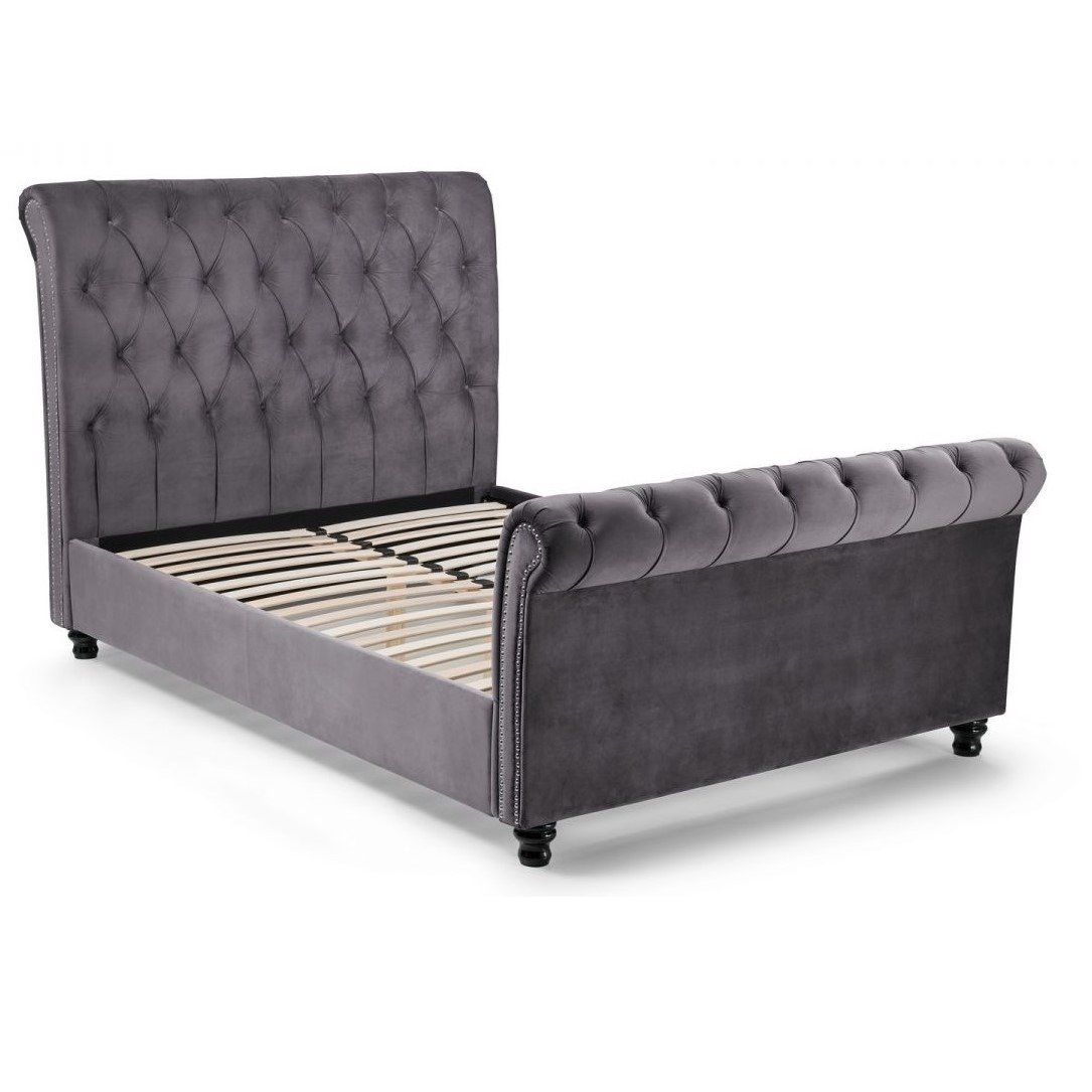 Valentino King Size Sleigh Bed Only Oak Furniture