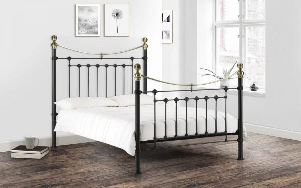 Victoria 150cm Bed Satin Black