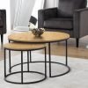 bellini oak nest of coffee tables roomset