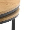 bellini oak round nesting coffee table detail