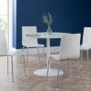 blanco white table 4 mandy white chairs roomset