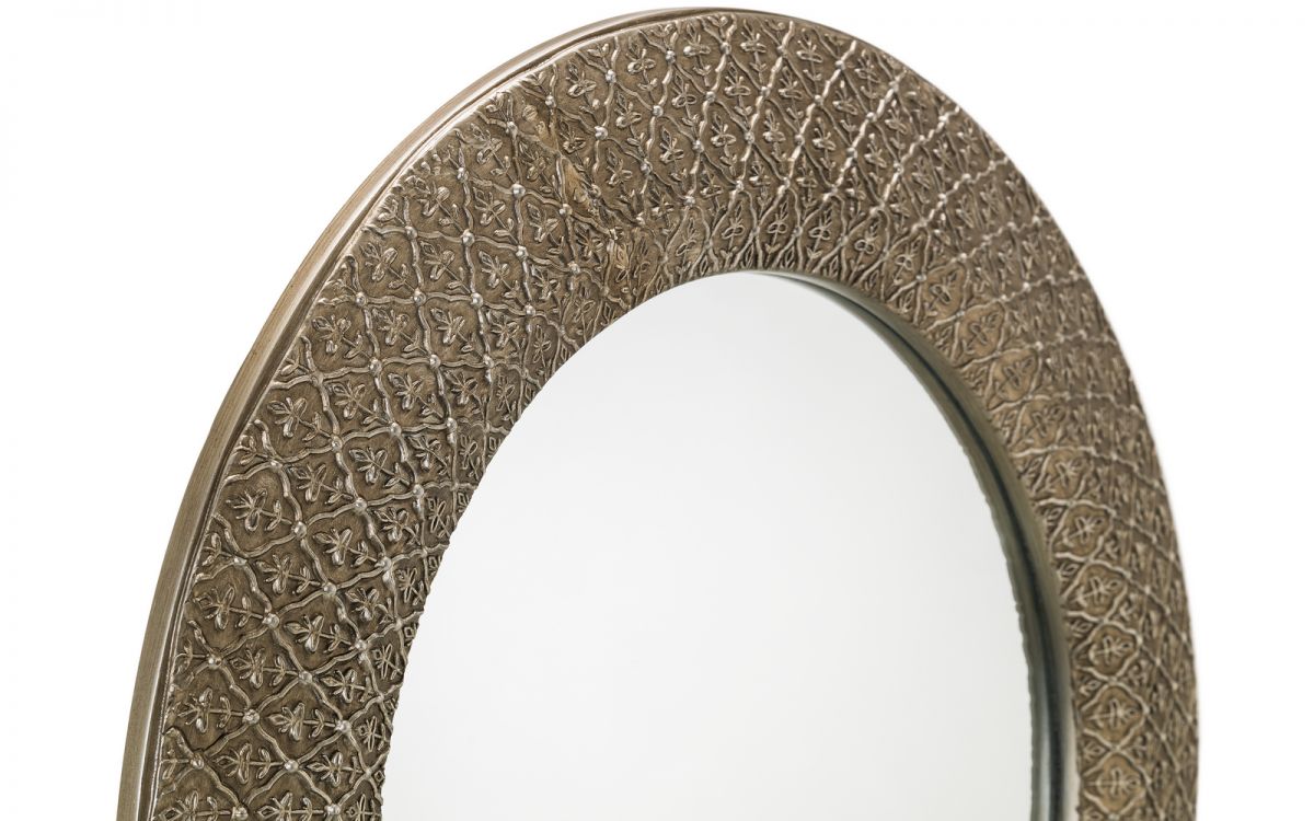 White Round Moroccan Wall Mirror Distressed Wall Mirror Contemporary 40 cm New 