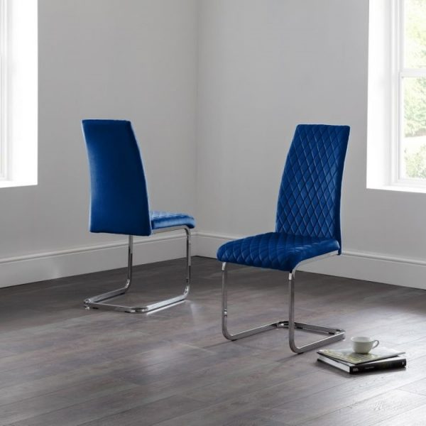 calabria velvet cantilever blue roomset 1