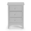 cameo 3 drawer bedside dove grey front