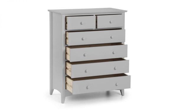 cameo 4 2 drawer chest dove grey open