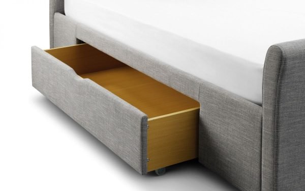 capri fabric bed drawer empty