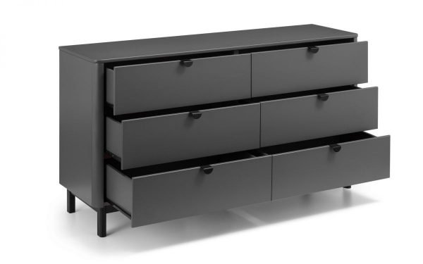 chloe 6 drawer chest open