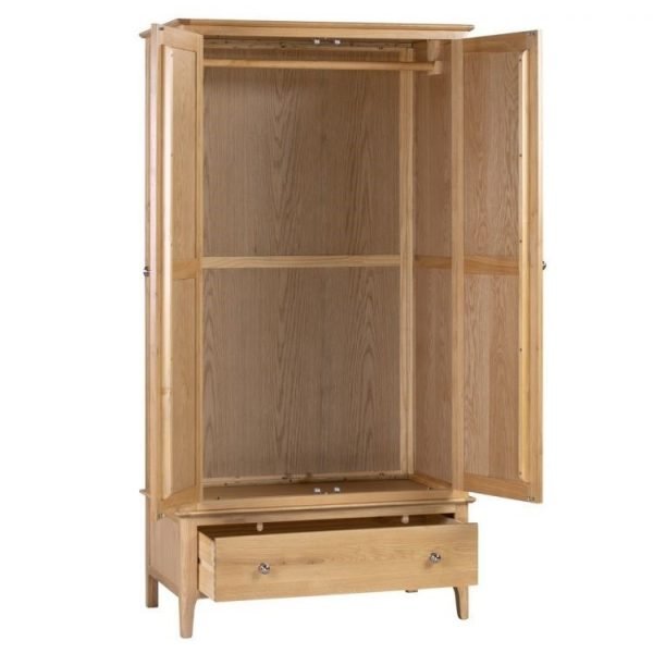 cotswold 2 door 1 drawer wardrobe open