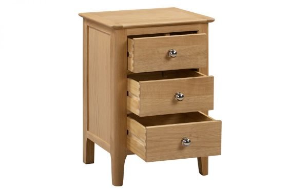 cotswold 3 drawer bedside open