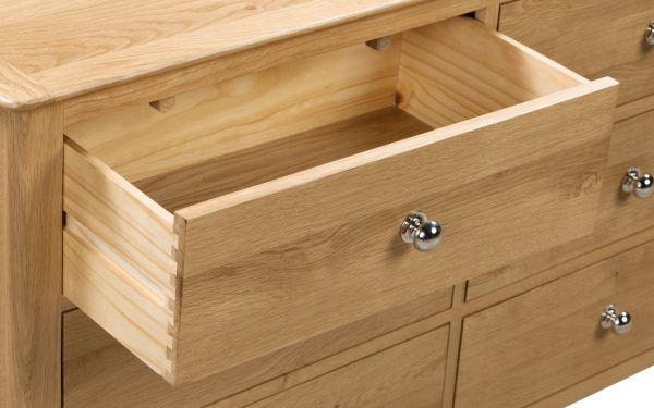 cotswold 6 drawer wide chest drawer detail