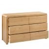 curve 6 drawer wide chest open