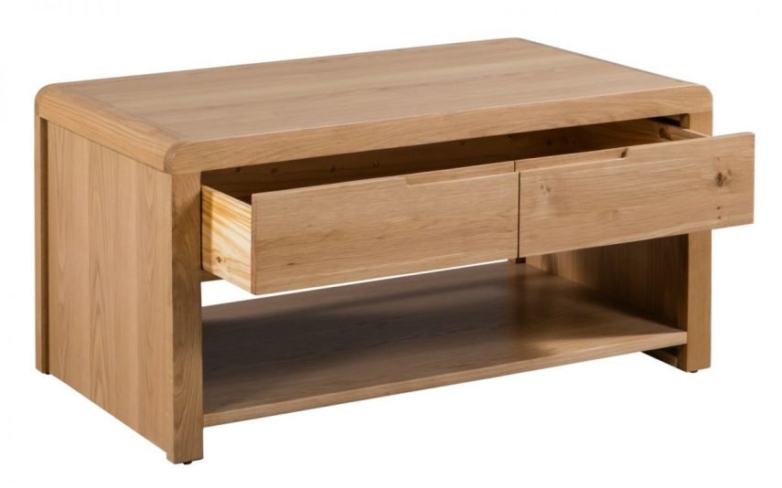 curve coffee table open