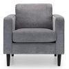 hayward dark grey chenille chair front angle