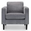 hayward dark grey chenille chair front angle