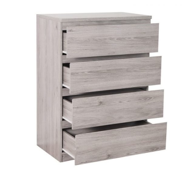 jupiter 4 drawer chest grey oak open