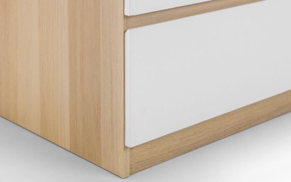 jupiter 4 drawer chest scandinavian oak white detail