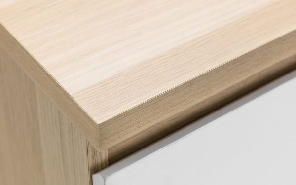 jupiter 4 drawer chest scandinavian oak white top detail