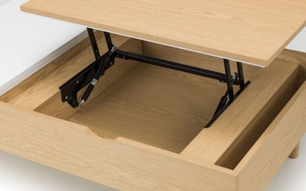 latimer lift up coffee table open detail