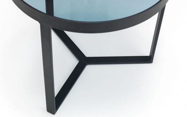 loft smoked glass lamp table detail
