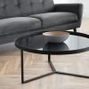 loft smoked glasss coffee table roomset