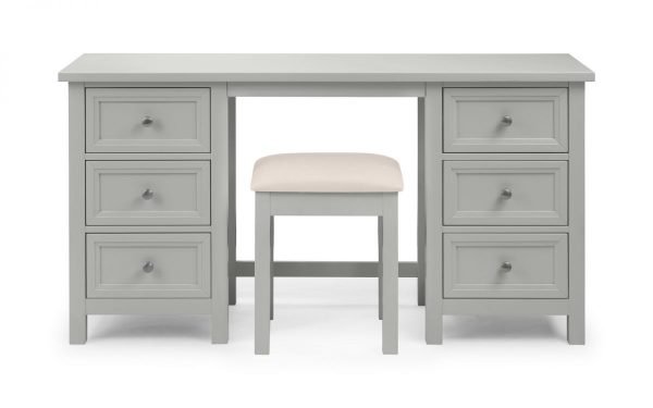 maine dressing table stool front grey